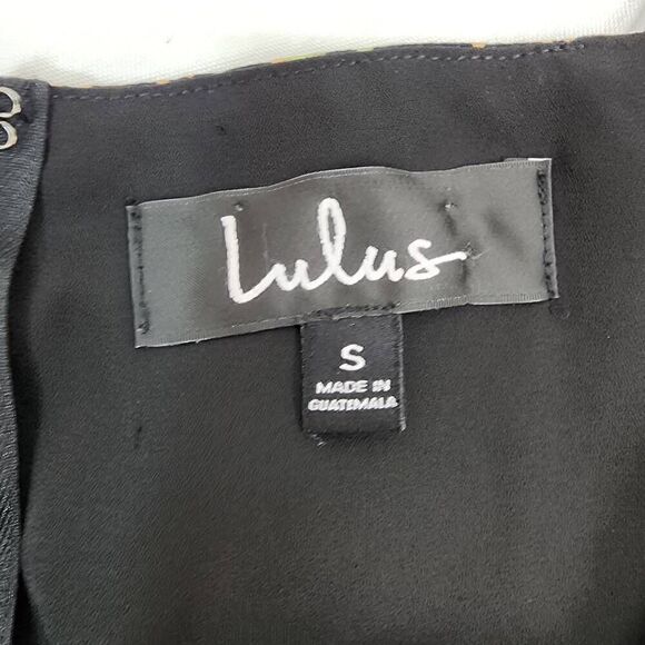 Lulus Size S Finding Romance Black Multi Print Pleated Mini Dress T - Picture 9 of 12